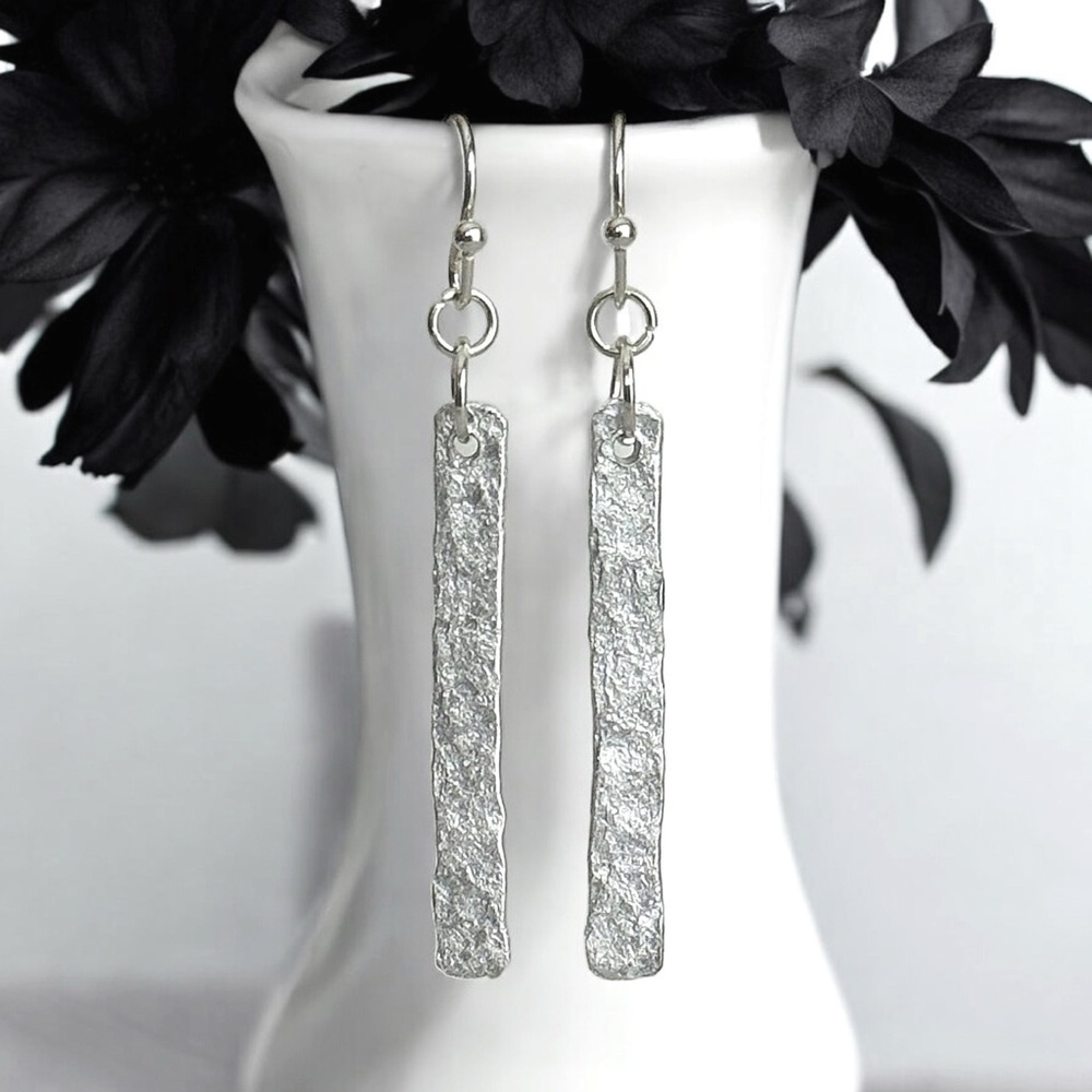 5 For $25💫Hammered Silver Aluminum Dangles Earrings